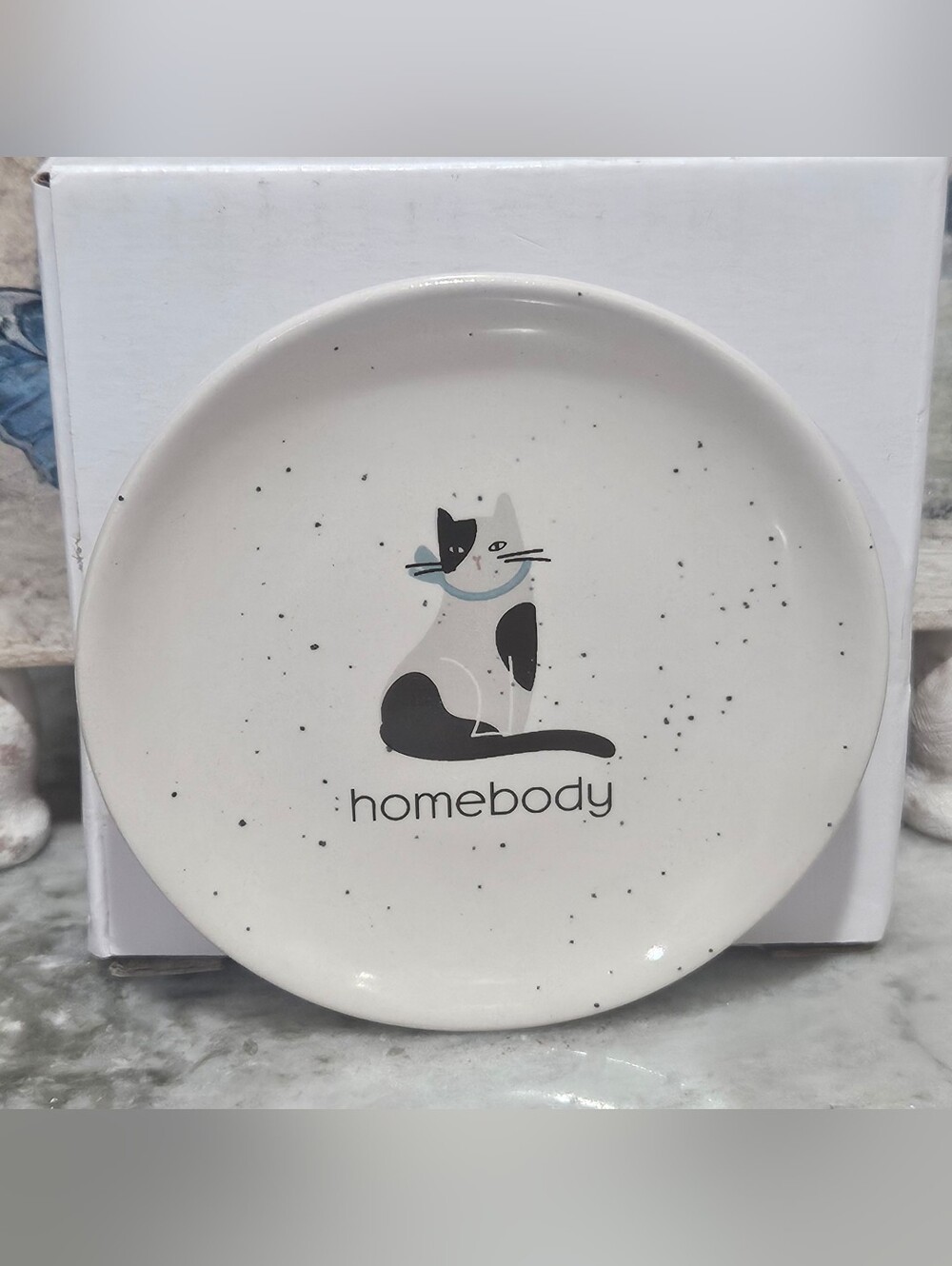 "Homebody" Kitty Cat Reese Ceramic Trinket Ceramic Dish Tray 😸 New In Box - Picture 4 of 10
